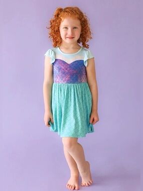 Posh Peanut DISNEY'S THE LITTLE MERMAID MAGICAL MERMAID TWIRL DRESS - 2T / BLU